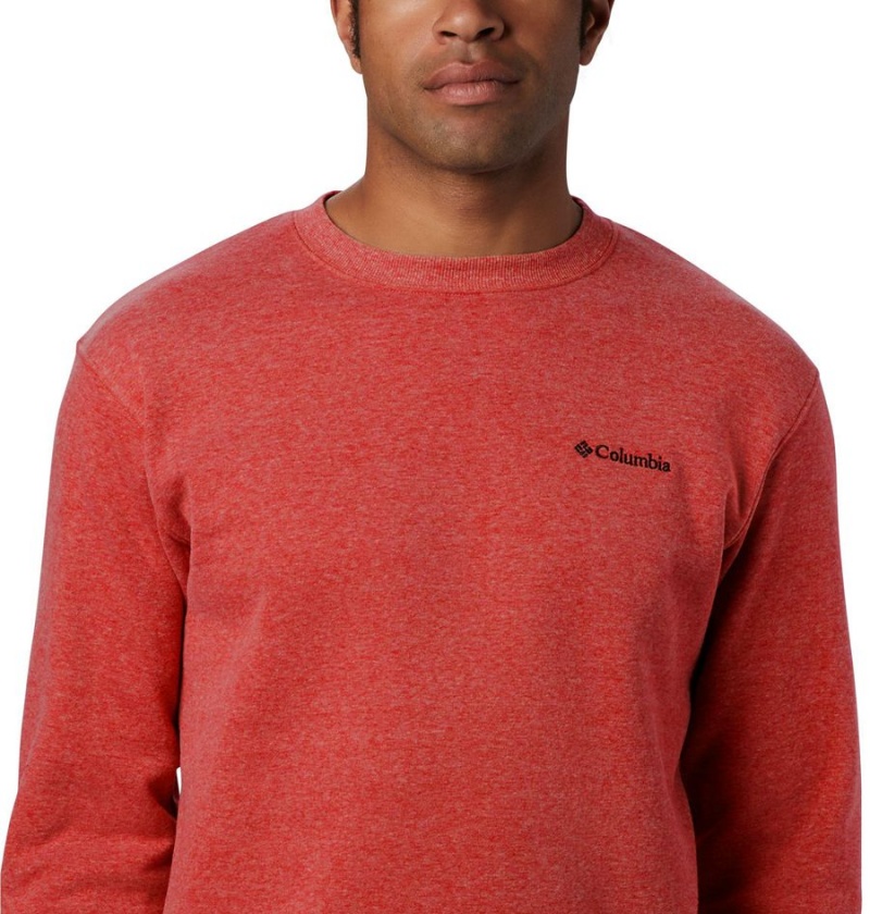 Red Columbia Hart Mountain II Crew Men's Sweatshirt | 37208YNXF