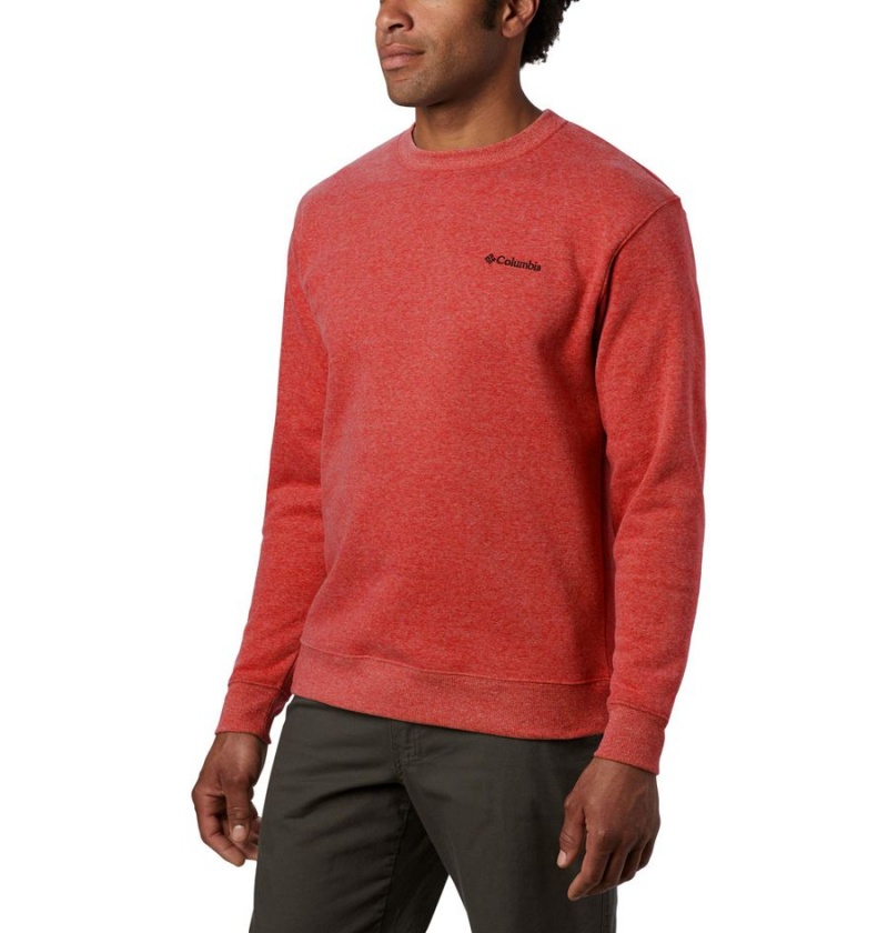 Red Columbia Hart Mountain II Crew Men\'s Sweatshirt | 37208YNXF