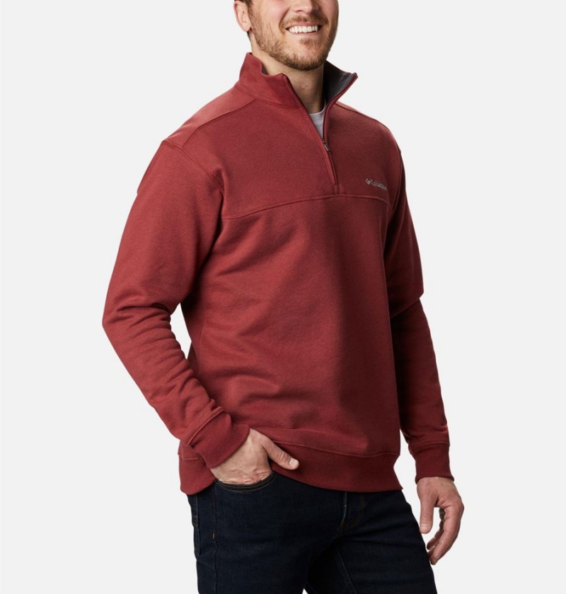 Red Columbia Hart Mountain II Half Zip Men's Sweatshirt | 39106RTHX