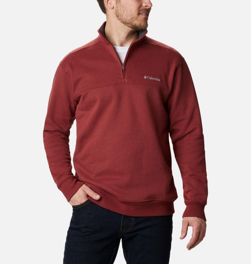 Red Columbia Hart Mountain II Half Zip Men\'s Sweatshirt | 39106RTHX