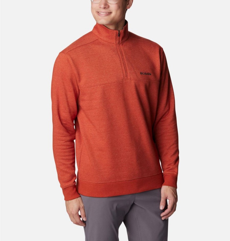 Red Columbia Hart Mountain II Half Zip Men's Sweatshirt | 17348GHNB