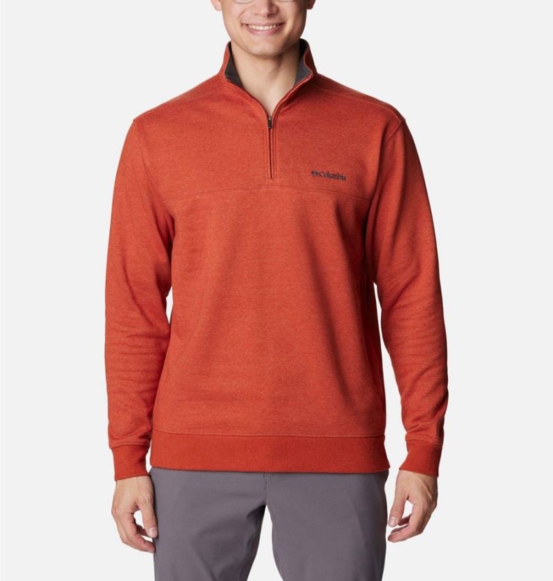 Red Columbia Hart Mountain II Half Zip Men\'s Sweatshirt | 17348GHNB