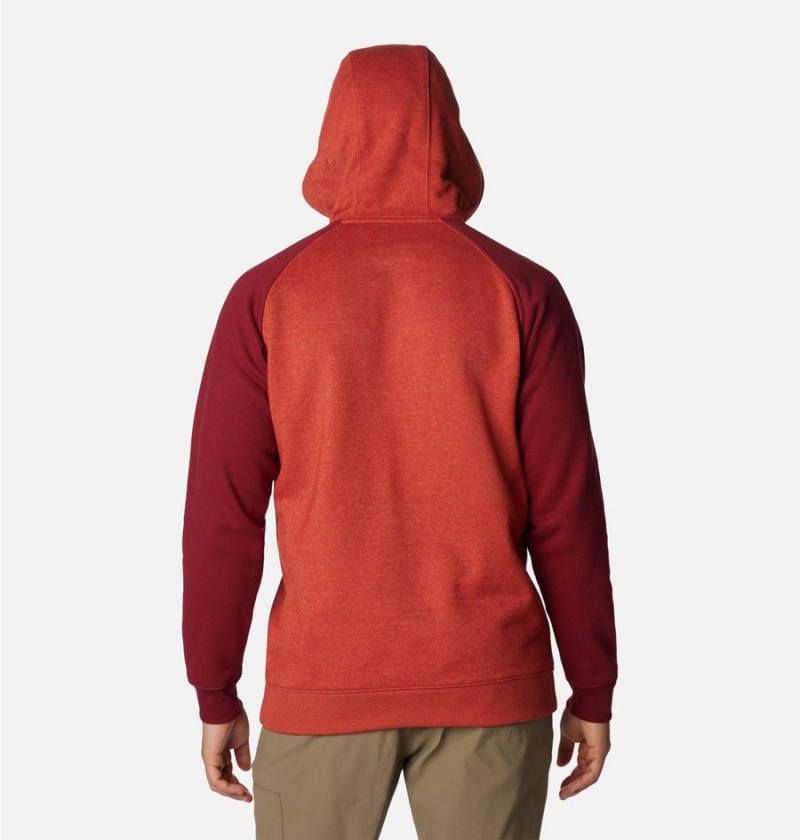 Red Columbia Hart Mountain II Men's Hoodie | 03471UZJE