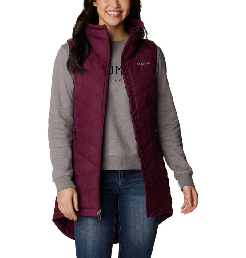 Red Columbia Heavenly Long Women's Vest | 87931RNIX