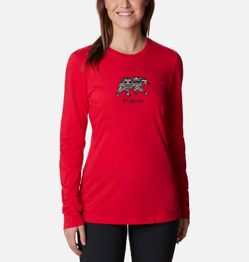 Red Columbia Hidden Haven Long Sleeve Women\'s T-Shirt | 79461LXPQ