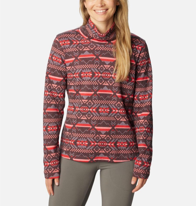 Red Columbia Holly Hideaway Funnel Neck Long Sleeve Women\'s Pullover | 89463SAZR