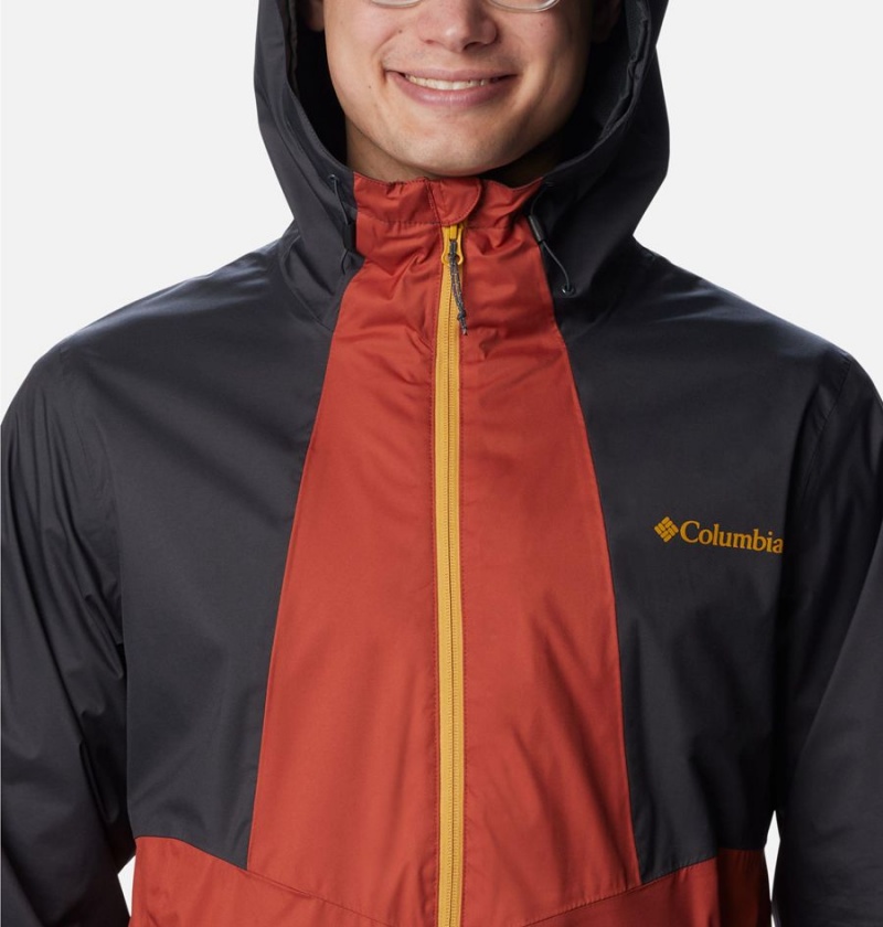 Red Columbia Inner Limits II Men's Rain Jacket | 40896NXQA