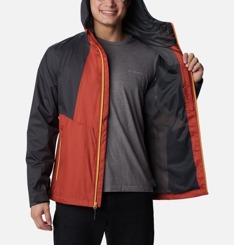 Red Columbia Inner Limits II Men's Rain Jacket | 40896NXQA