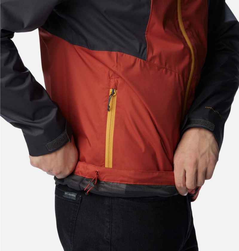 Red Columbia Inner Limits II Men's Rain Jacket | 40896NXQA