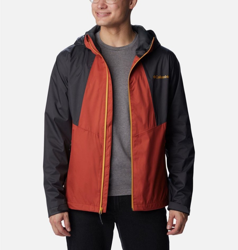 Red Columbia Inner Limits II Men's Rain Jacket | 40896NXQA