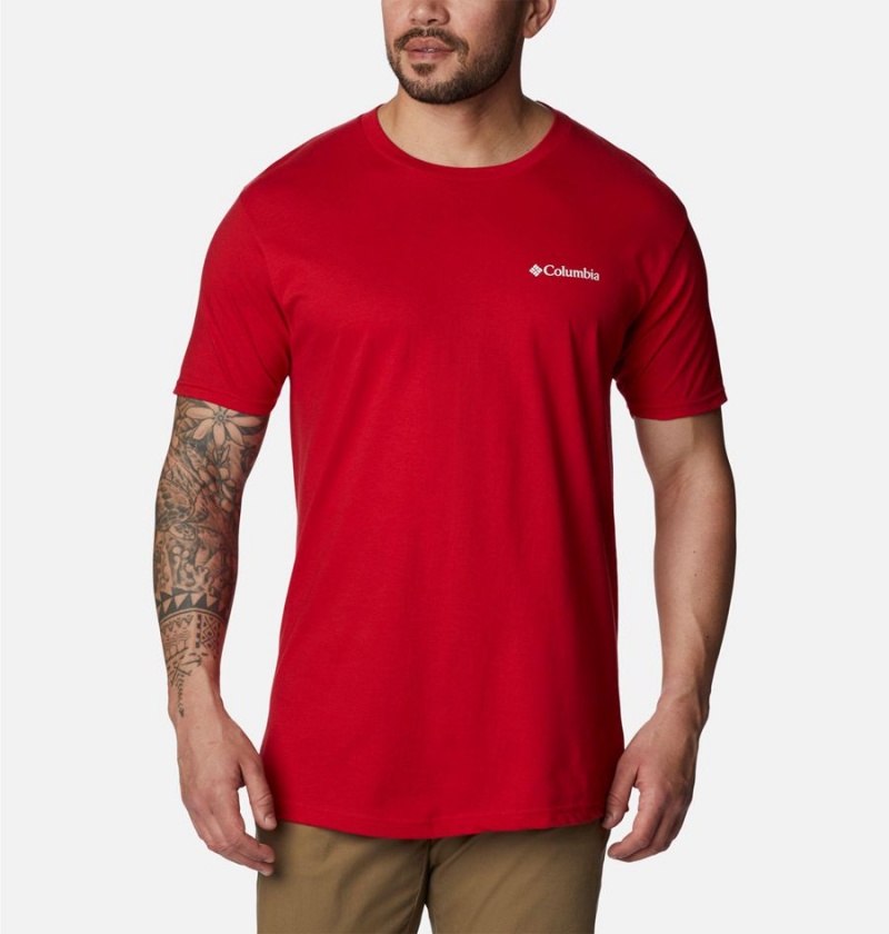 Red Columbia Kingston Graphic Men's T-Shirt | 71658SJWZ