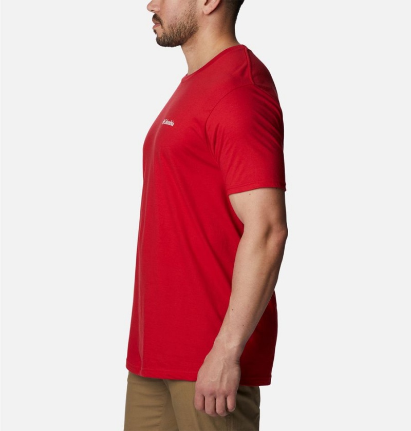 Red Columbia Kingston Graphic Men's T-Shirt | 71658SJWZ