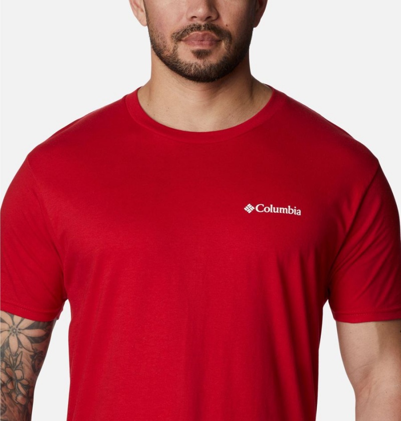 Red Columbia Kingston Graphic Men's T-Shirt | 71658SJWZ