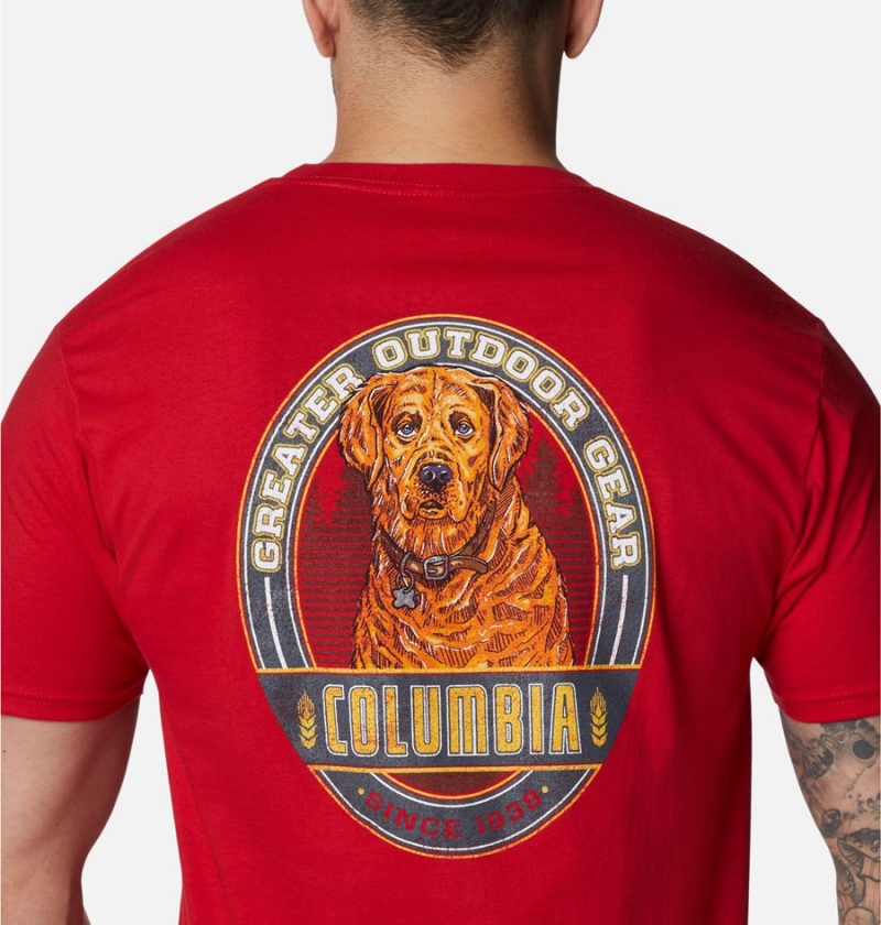 Red Columbia Kingston Graphic Men's T-Shirt | 71658SJWZ