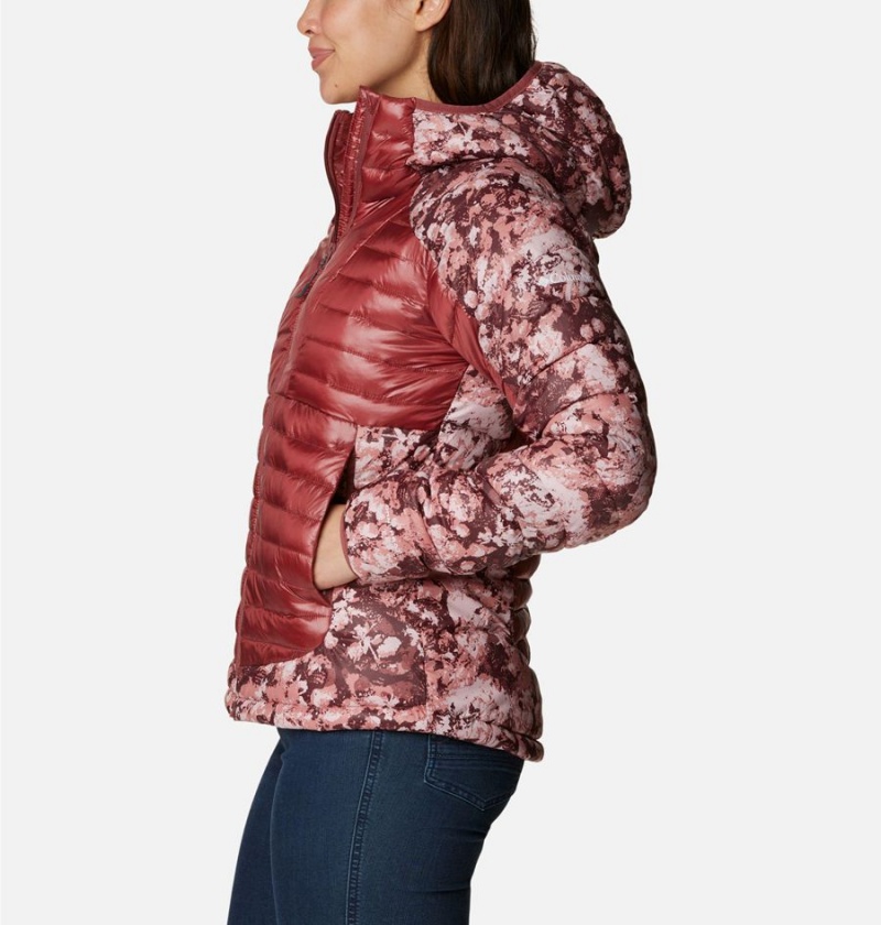 Red Columbia Labyrinth Loop Insulated Hooded Women's Puffer Jacket | 90452BZDN