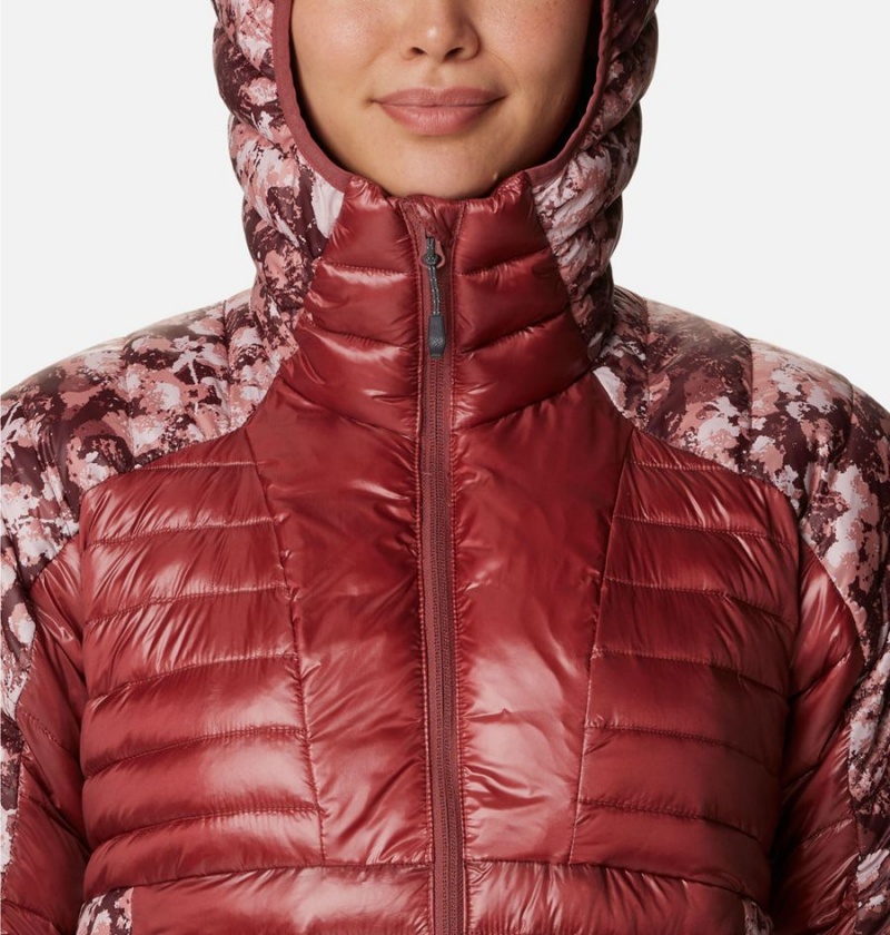 Red Columbia Labyrinth Loop Insulated Hooded Women's Puffer Jacket | 90452BZDN