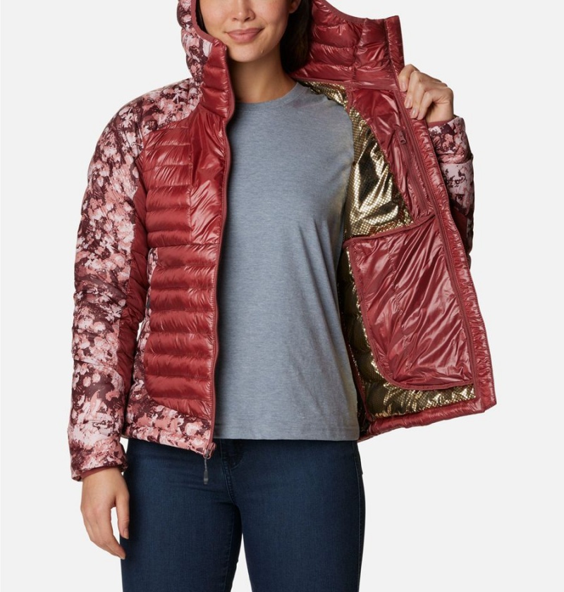 Red Columbia Labyrinth Loop Insulated Hooded Women's Puffer Jacket | 90452BZDN