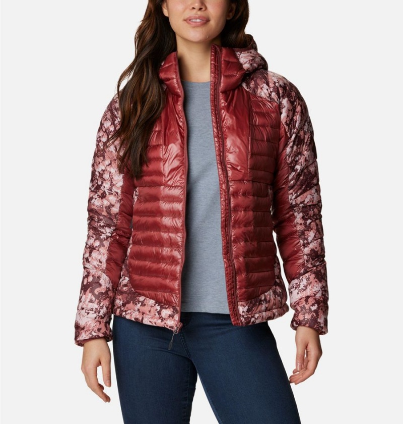 Red Columbia Labyrinth Loop Insulated Hooded Women's Puffer Jacket | 90452BZDN