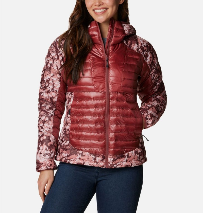 Red Columbia Labyrinth Loop Insulated Hooded Women\'s Puffer Jacket | 90452BZDN