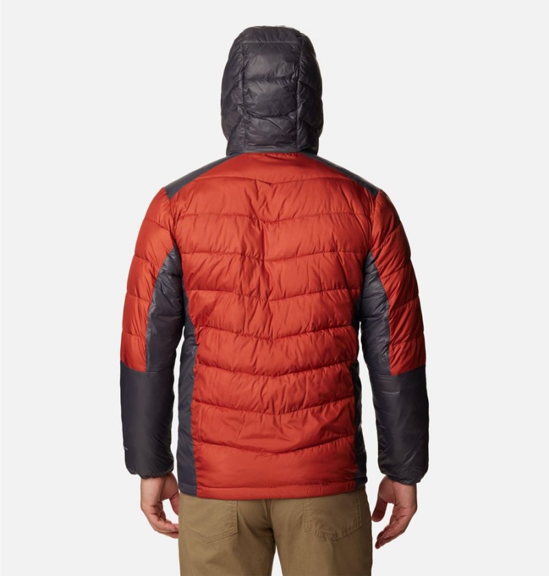 Red Columbia Labyrinth Loop Omni Heat Infinity Hooded Insulated Men's Puffer Jacket | 34859TWNR