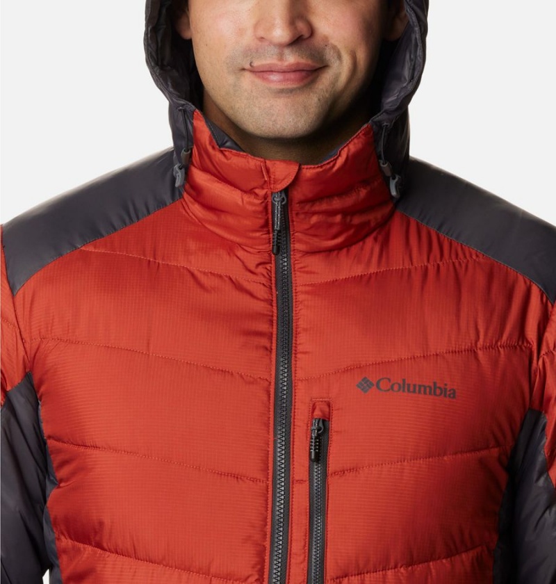 Red Columbia Labyrinth Loop Omni Heat Infinity Hooded Insulated Men's Puffer Jacket | 34859TWNR