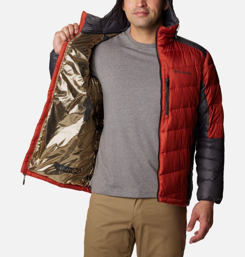 Red Columbia Labyrinth Loop Omni Heat Infinity Hooded Insulated Men's Puffer Jacket | 34859TWNR