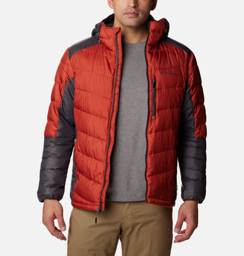 Red Columbia Labyrinth Loop Omni Heat Infinity Hooded Insulated Men's Puffer Jacket | 34859TWNR