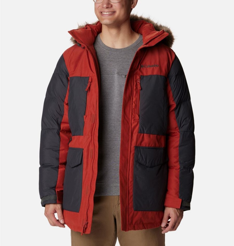 Red Columbia Marquam Peak Fusion Omni Heat Infinity Insulated Men's Coats | 78942PZCW