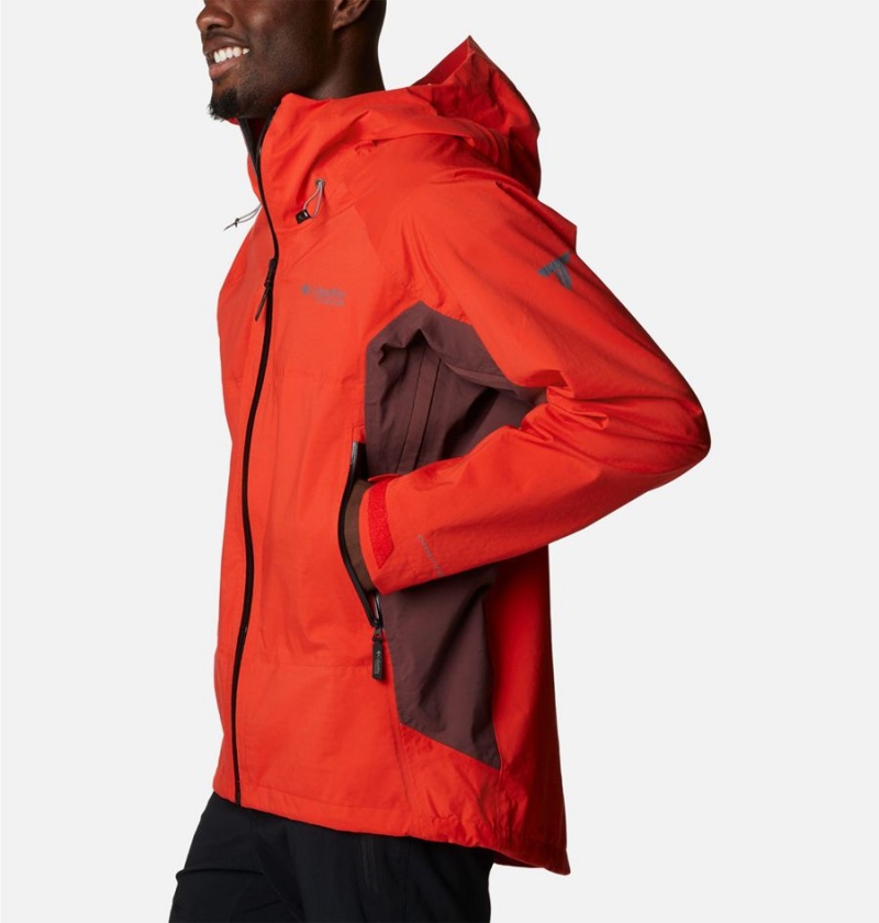 Red Columbia Mazama Trail Shell Men's Rain Jacket | 42801EHTC