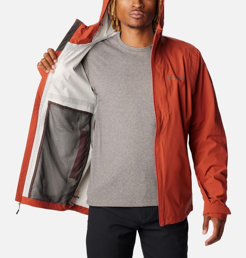 Red Columbia Omni-Tech Ampli-Dry Shell Men's Rain Jacket | 97025ZRJA