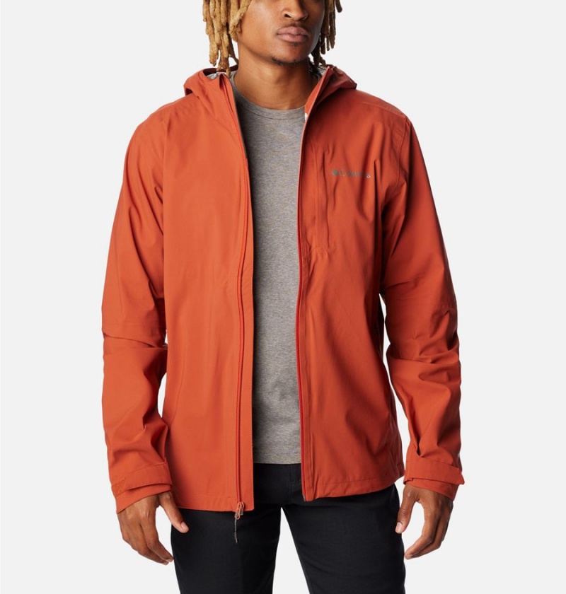 Red Columbia Omni-Tech Ampli-Dry Shell Men's Rain Jacket | 97025ZRJA