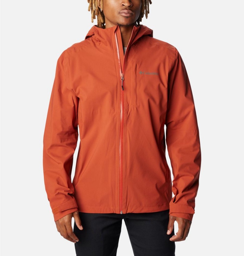 Red Columbia Omni-Tech Ampli-Dry Shell Men\'s Rain Jacket | 97025ZRJA