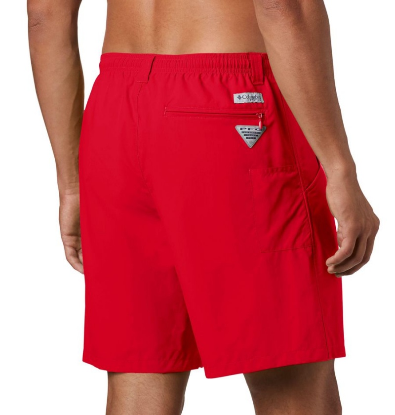 Red Columbia PFG Backcast III Water Men's Shorts | 35714WTEK