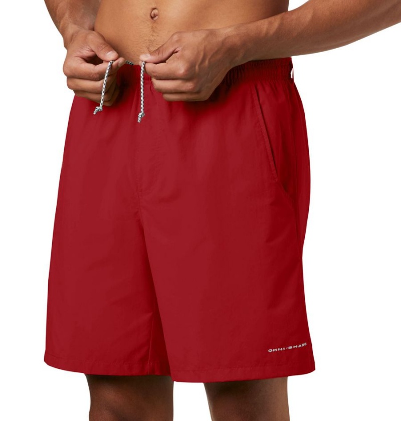 Red Columbia PFG Backcast III Water Men's Shorts | 40892UYAN