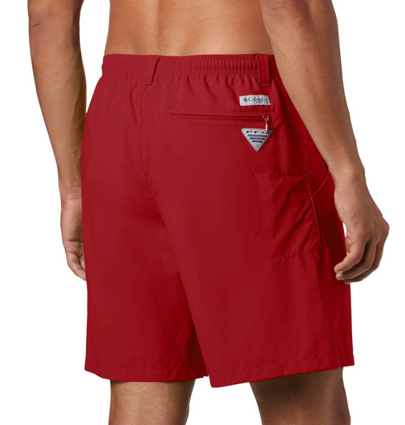 Red Columbia PFG Backcast III Water Men's Shorts | 40892UYAN