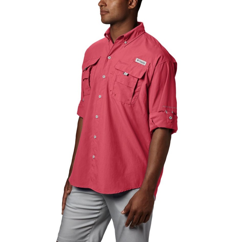 Red Columbia PFG Bahama II Long Sleeve Men's Shirt | 80639WQDB