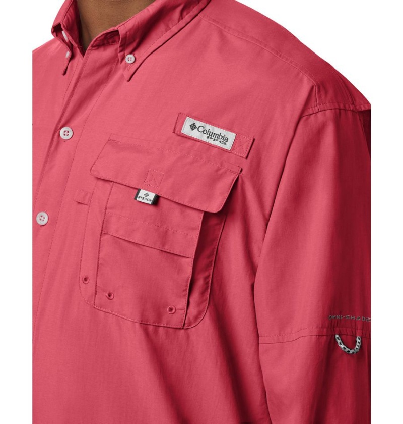 Red Columbia PFG Bahama II Long Sleeve Men's Shirt | 80639WQDB