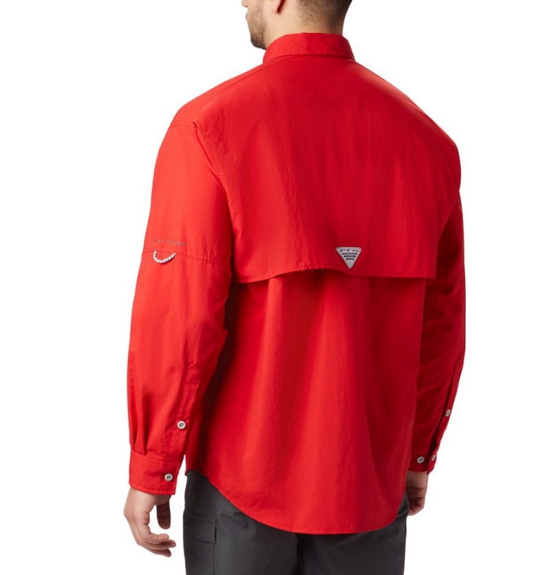 Red Columbia PFG Bahama II Long Sleeve Men's Shirt | 70964CGQU