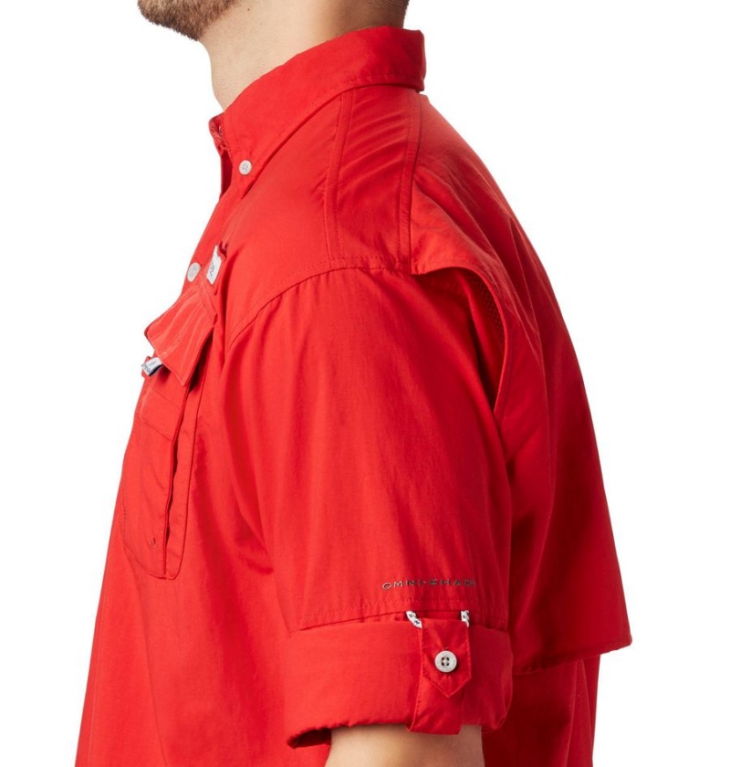 Red Columbia PFG Bahama II Long Sleeve Men's Shirt | 70964CGQU