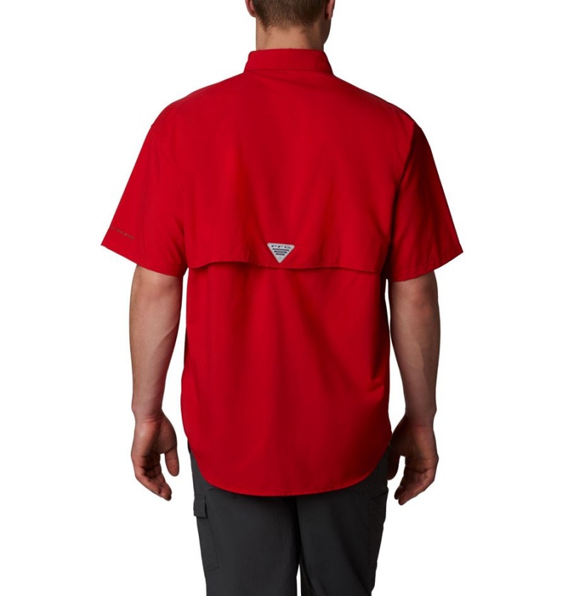 Red Columbia PFG Bahama II Short Sleeve Men's Shirt | 64190BSNY