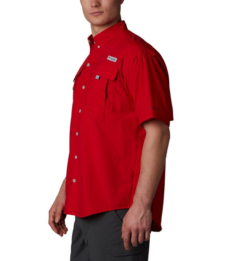 Red Columbia PFG Bahama II Short Sleeve Men's Shirt | 64190BSNY