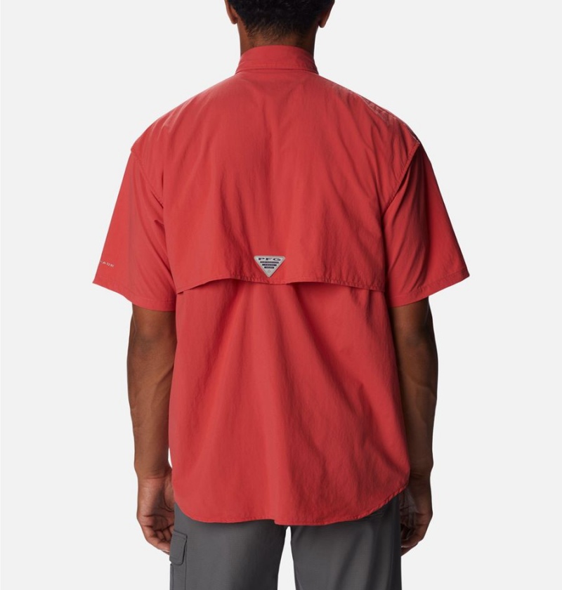 Red Columbia PFG Bahama II Short Sleeve Men's Shirt | 68307BGDQ