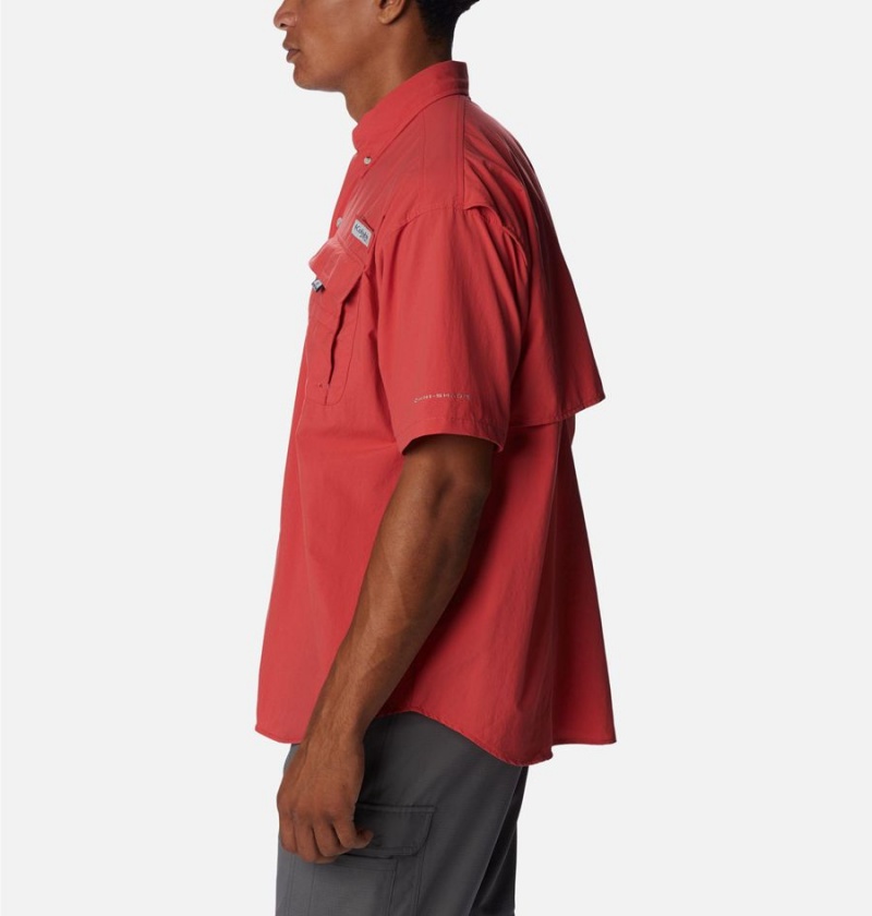 Red Columbia PFG Bahama II Short Sleeve Men's Shirt | 68307BGDQ