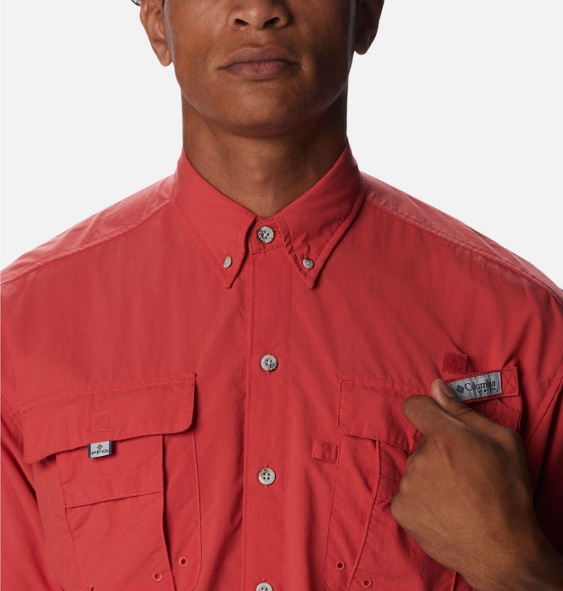 Red Columbia PFG Bahama II Short Sleeve Men's Shirt | 68307BGDQ