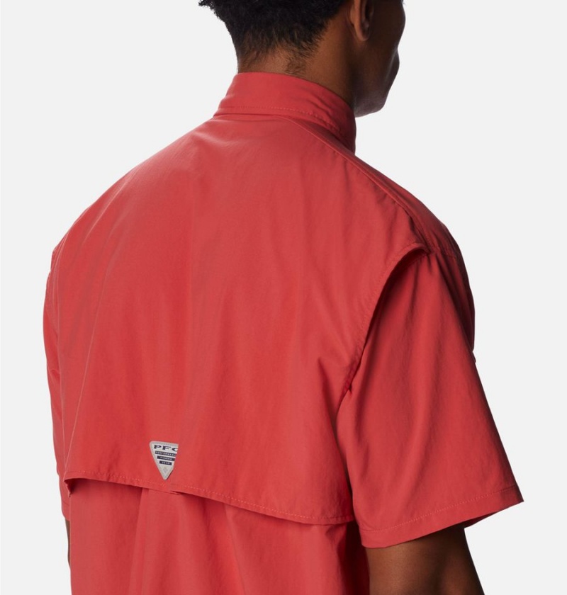 Red Columbia PFG Bahama II Short Sleeve Men's Shirt | 68307BGDQ