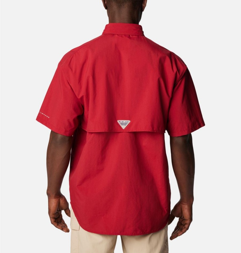 Red Columbia PFG Bahama II Short Sleeve Men's Shirt | 17684XYUI