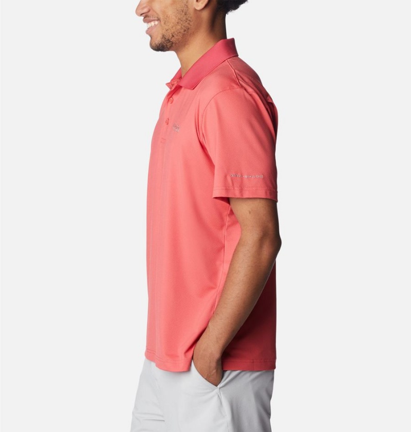 Red Columbia PFG Skiff Cast Men's Polo Shirt | 10759GVPC