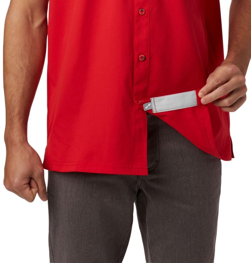 Red Columbia PFG Slack Tide Camp Men's Shirt | 17506UXAQ