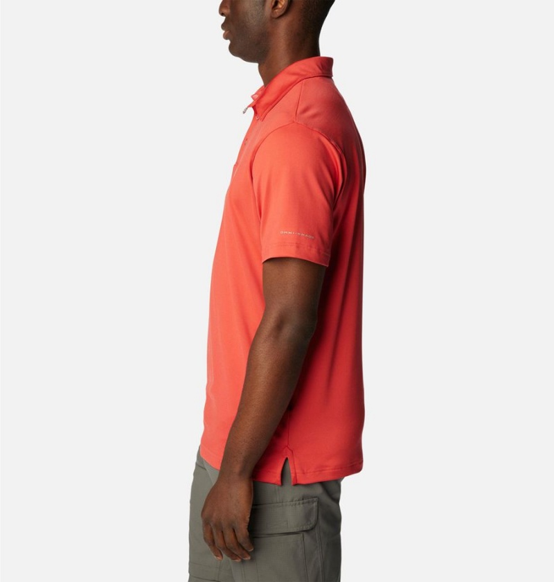 Red Columbia PFG Slack Tide Stretch Men's Polo Shirt | 82435TVYF