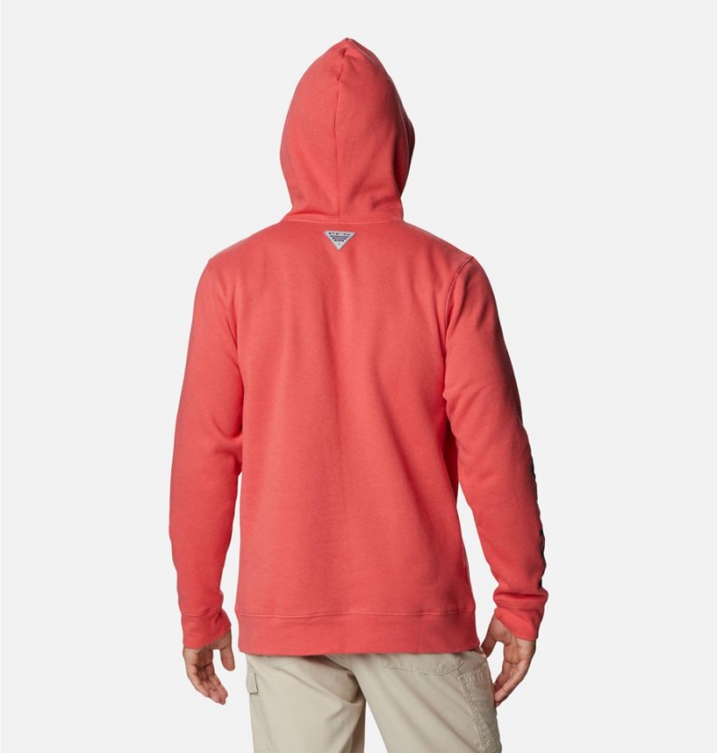 Red Columbia PFG Sleeve II Graphic Men's Hoodie | 80914PBUW